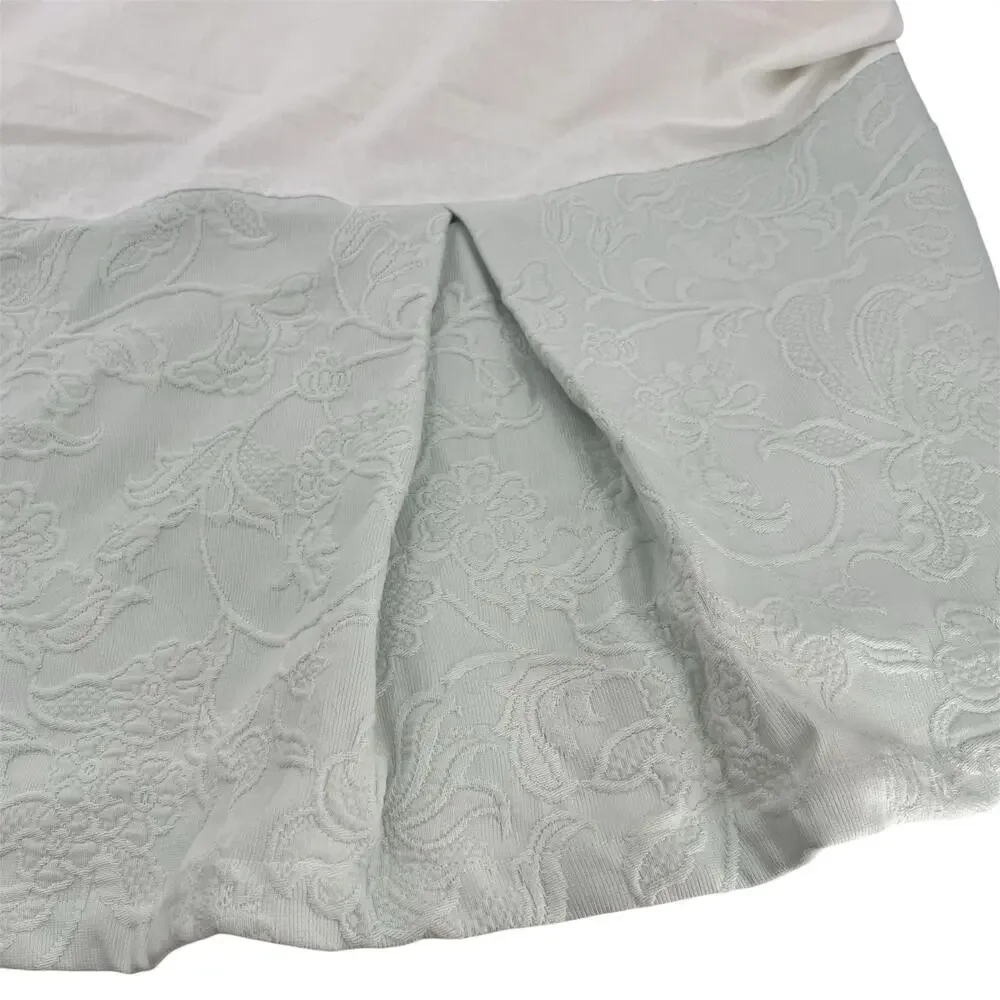 pottery barn matelasse jaquard bed skirt and pillow.